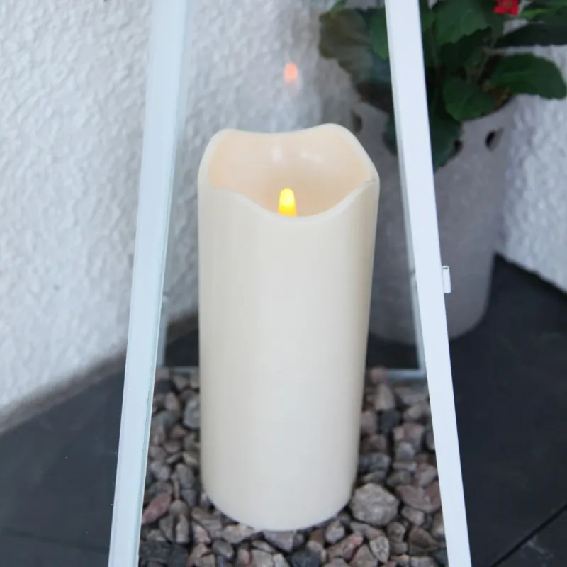 Świeca LED plastikowa PAUL Beżowa 23cm zewnętrzna 1000h IP44 — zdjęcie 8