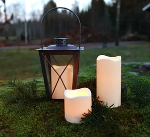 Świeca LED plastikowa PAUL Beżowa 7,5cm IP44 na baterie