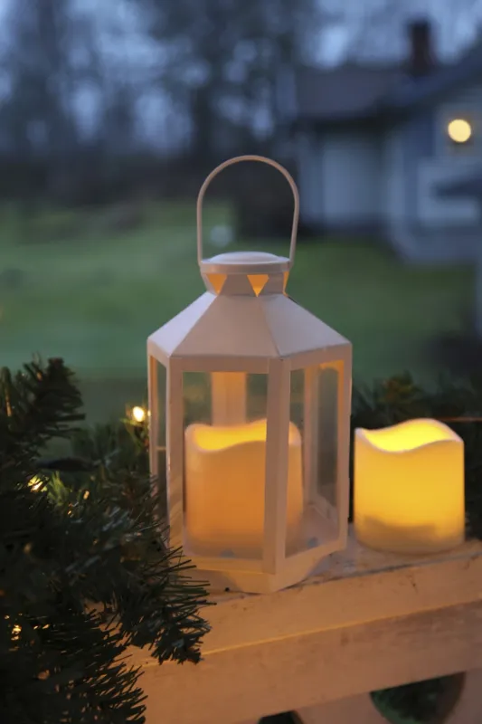 Świeca LED plastikowa PAUL Beżowa 7,5cm IP44 na baterie — zdjęcie 20