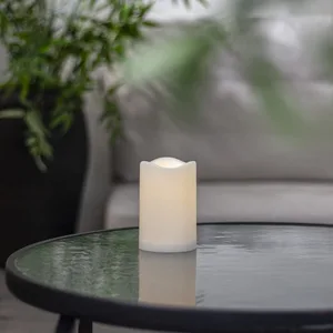 Świeca LED plastikowa PAUL Biała 11,5cm zewnętrzna IP44 na baterie