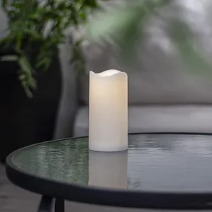 Świeca LED plastikowa PAUL Biała 15cm zewnętrzna IP44 na baterie