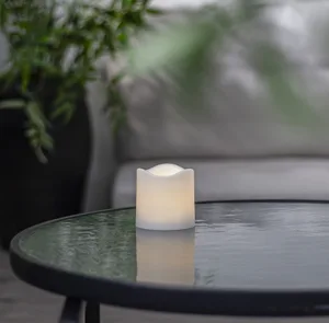 Świeca LED plastikowa PAUL Biała 7,5cm zewnętrzna IP44 na baterie