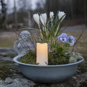 Świeca LED plastikowa SERENE Biała 10cm z czujnikiem zmierzchu 750h IP44