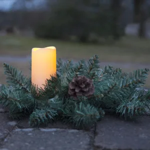 Świeca LED plastikowa SERENE Biała ze sztuczną gałązką 12cm czujnik zmierzchu 750h IP44