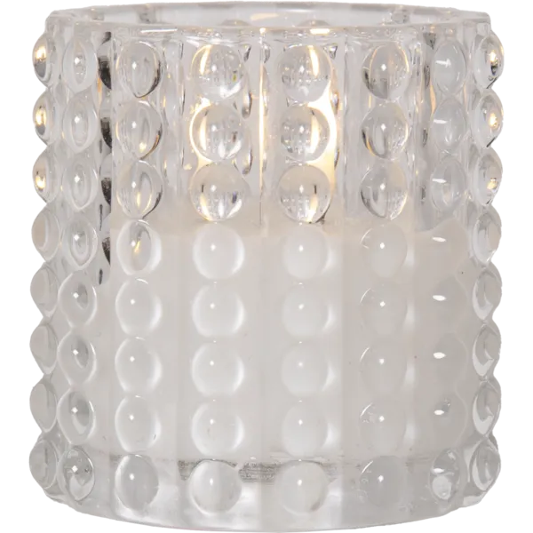 Świeca LED szklana woskowa FLAMME DOTTY 10cm na baterie — zdjęcie 5