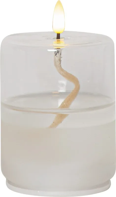 Świeca LED szklana woskowa FLAMME FLOAT 13cm na baterie — zdjęcie 2