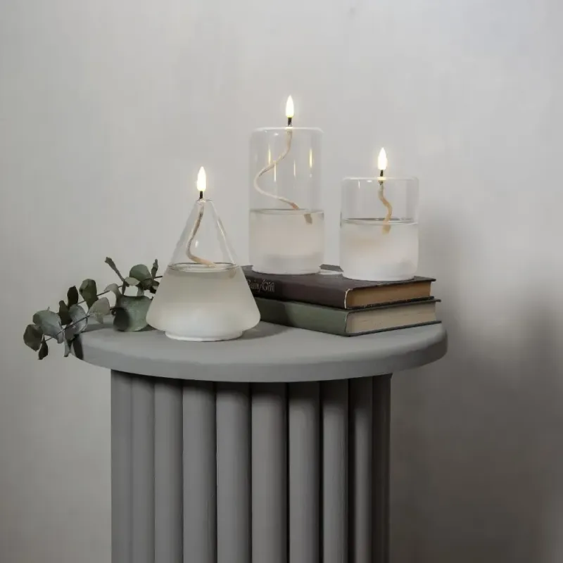 Świeca LED szklana woskowa FLAMME FLOAT 15,5cm na baterie — zdjęcie 3