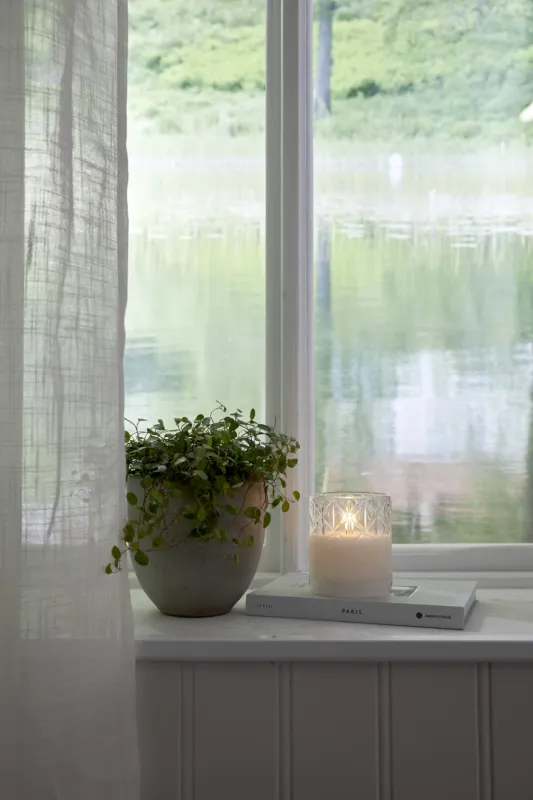 Świeca LED szklana woskowa FLAMME ROMB 10cm na baterie — zdjęcie 9