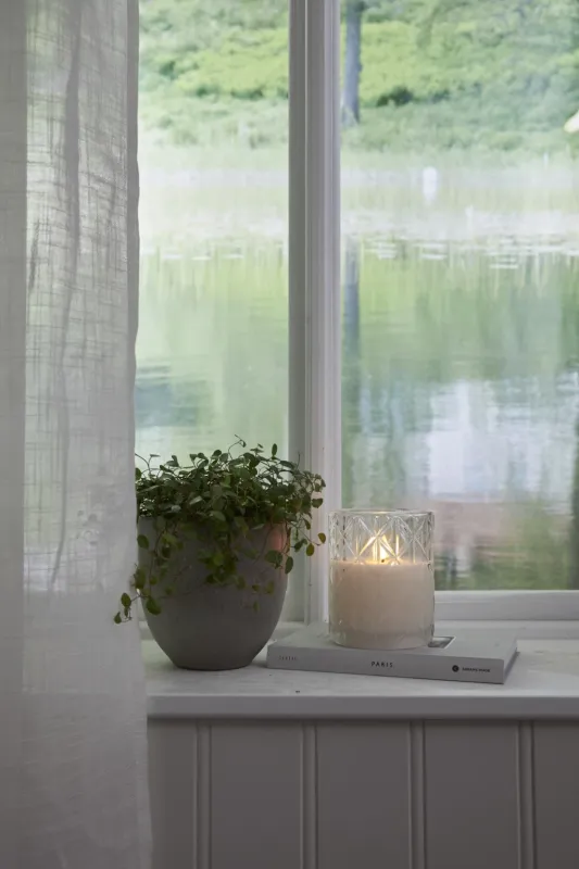Świeca LED szklana woskowa FLAMME ROMB 12,5cm na baterie — zdjęcie 9