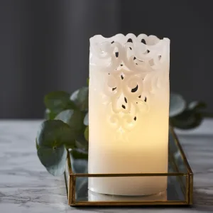 Świeca LED woskowa CLARY Biała 15cm na baterie