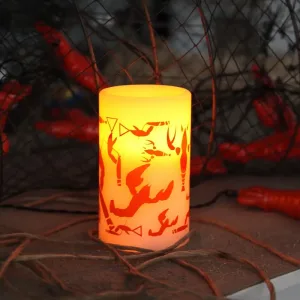 Świeca LED woskowa CRAYFISH PARTY Biała 12,5cm na baterie