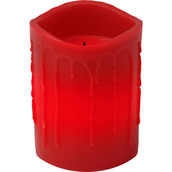 Świeca LED woskowa DRIP Czerwona 10cm na baterie — zdjęcie 2