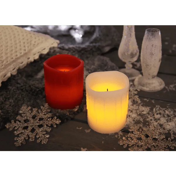 Świeca LED woskowa DRIP Czerwona 10cm na baterie — zdjęcie 4