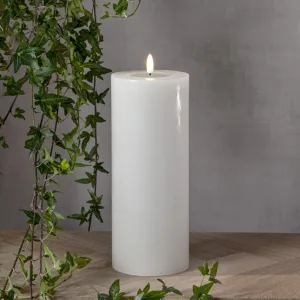 Świeca LED woskowa FLAMME FLOW BIG Biała 27,5cm 2500h na baterie