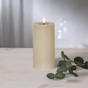 Świeca LED woskowa FLAMME FLOW Beżowa 17,5cm 1500h na baterie