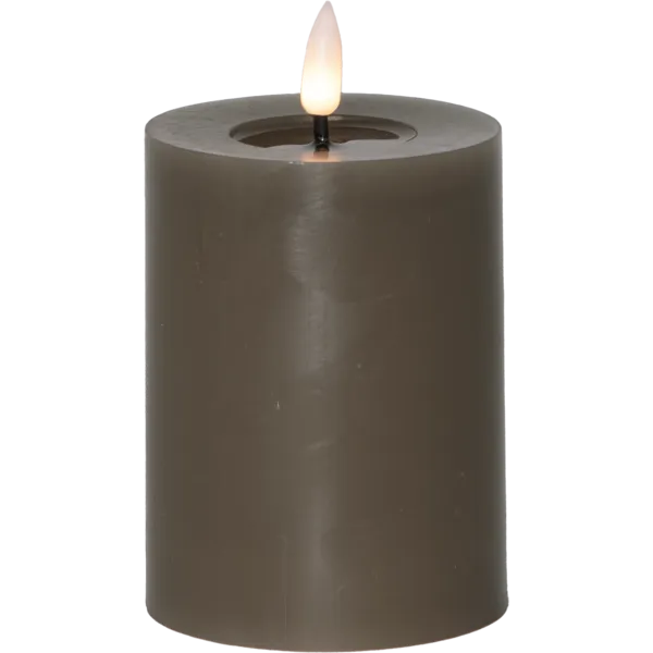 Świeca LED woskowa FLAMME FLOW Brązowo-szara 12,5cm 1500h na baterie — zdjęcie 2