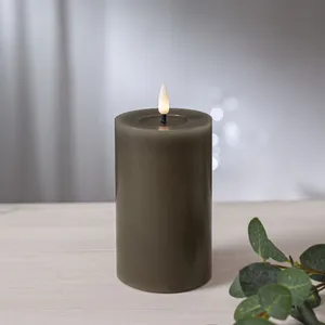 Świeca LED woskowa FLAMME FLOW Brązowo-szara 15cm 1500h na baterie
