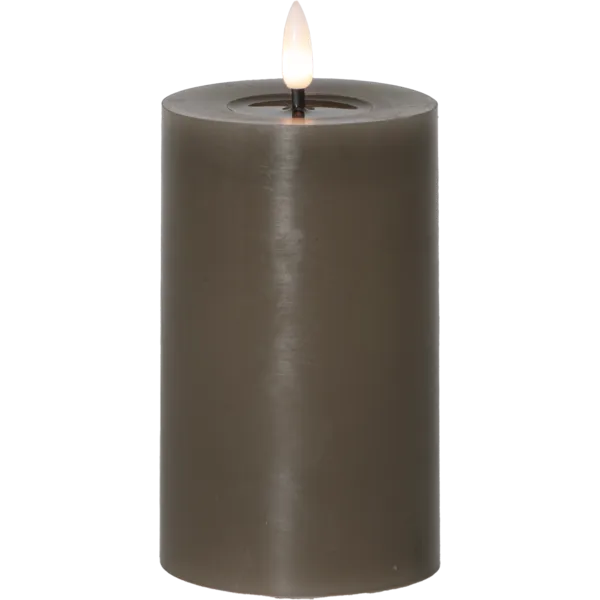 Świeca LED woskowa FLAMME FLOW Brązowo-szara 15cm 1500h na baterie — zdjęcie 2