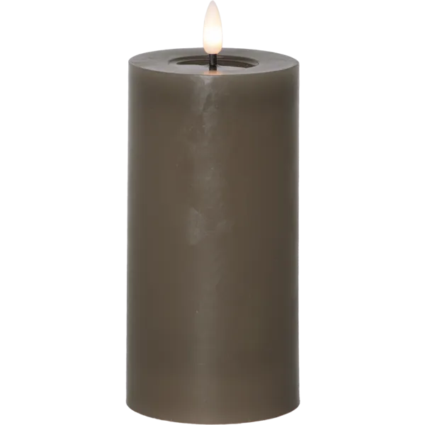 Świeca LED woskowa FLAMME FLOW Brązowo-szara 17,5cm 1500h na baterie — zdjęcie 2