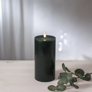 Świeca LED woskowa FLAMME FLOW Zielona 17,5cm 1500h na baterie