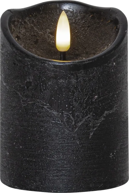 Świeca LED woskowa FLAMME RUSTIC Czarna 10cm na baterie — zdjęcie 2