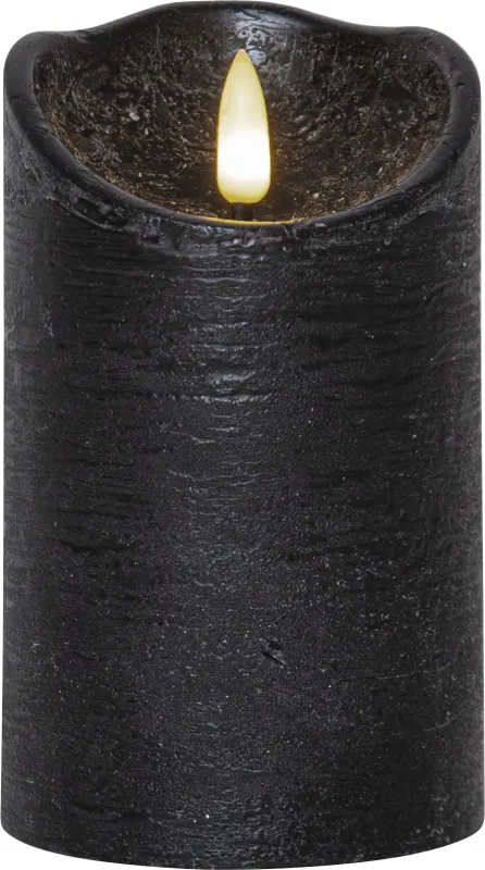 Świeca LED woskowa FLAMME RUSTIC Czarna 12,5cm na baterie — zdjęcie 2