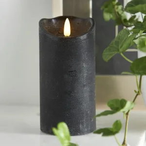 Świeca LED woskowa FLAMME RUSTIC Czarna 15cm na baterie