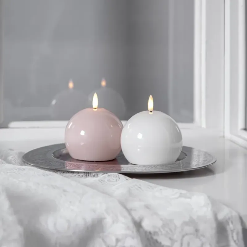 Świeca LED woskowa FLAMME SHINE Różowa 11cm na baterie — zdjęcie 3