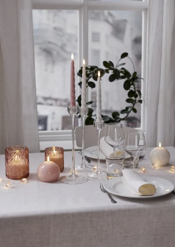Świeca LED woskowa FLAMME SHINE Różowa 11cm na baterie — zdjęcie 13