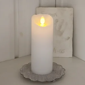 Świeca LED woskowa GLOW Biała 15cm na baterie