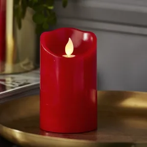 Świeca LED woskowa M-TWINKLE Czerwona 12,5cm ruchomy płomyk