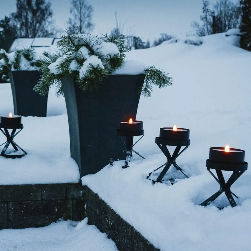 Świeca LED woskowa TORCH Czarna 7cm IP44 na baterie — zdjęcie 3
