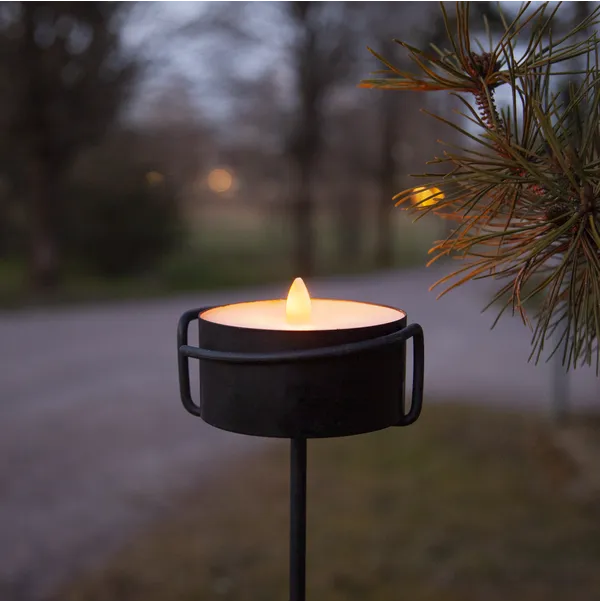 Świeca LED woskowa TORCH Czarna 7cm IP44 na baterie — zdjęcie 4