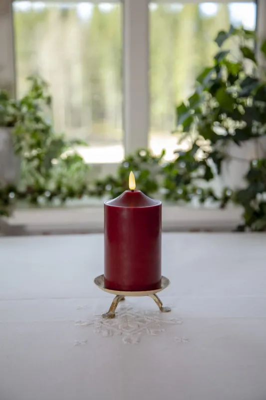 Świeca LED woskowa filarowa FLAMME TOP Czerwona 15cm na baterie — zdjęcie 17