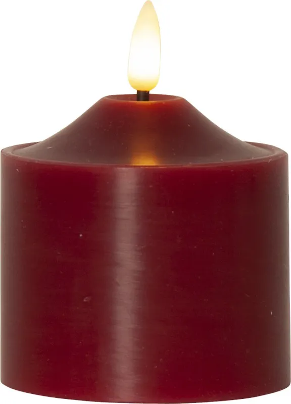 Świeca LED woskowa filarowa FLAMME TOP Czerwona 9,5cm na baterie — zdjęcie 2