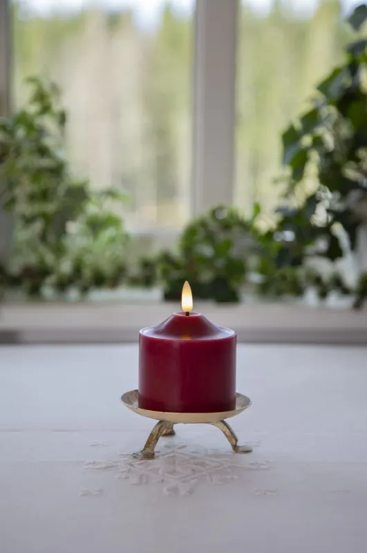 Świeca LED woskowa filarowa FLAMME TOP Czerwona 9,5cm na baterie — zdjęcie 7