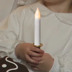 Świeca plastikowa LED LUCIA Złota 17cm na baterie
