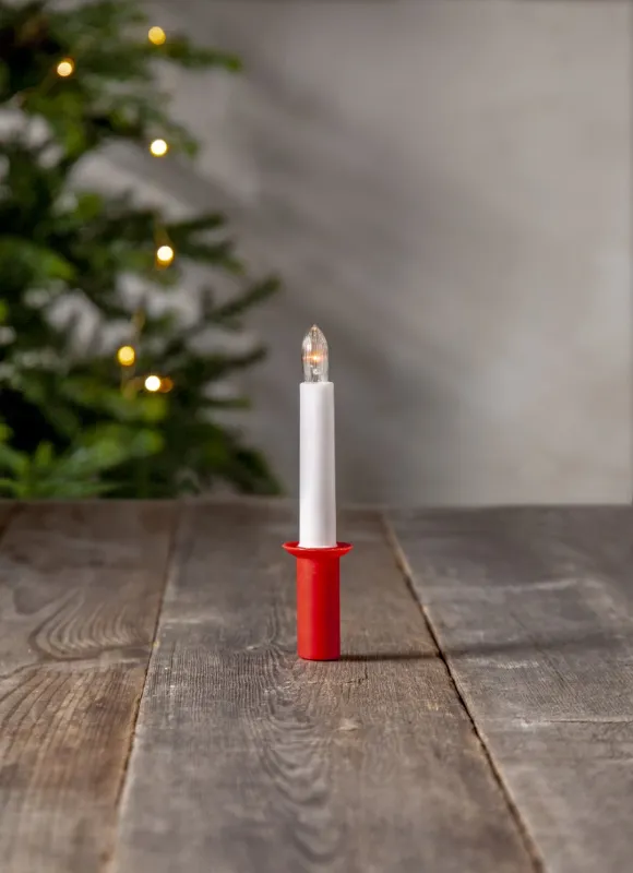 Świeca plastikowa LUCIA Czerwona 17cm na baterie — zdjęcie 4