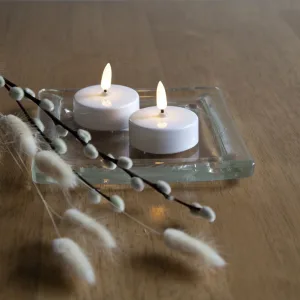 Zestaw 2x świeca LED Tealight FLAMME Biała 5,5cm na baterie