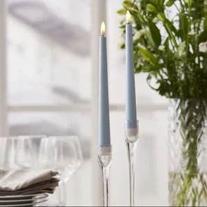 Zestaw 2x świeca LED obiadowa FLAMME CANDY Niebieska 26cm na baterie