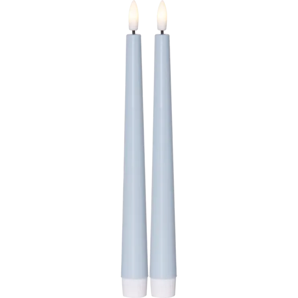 Zestaw 2x świeca LED obiadowa FLAMME CANDY Niebieska 26cm na baterie — zdjęcie 2