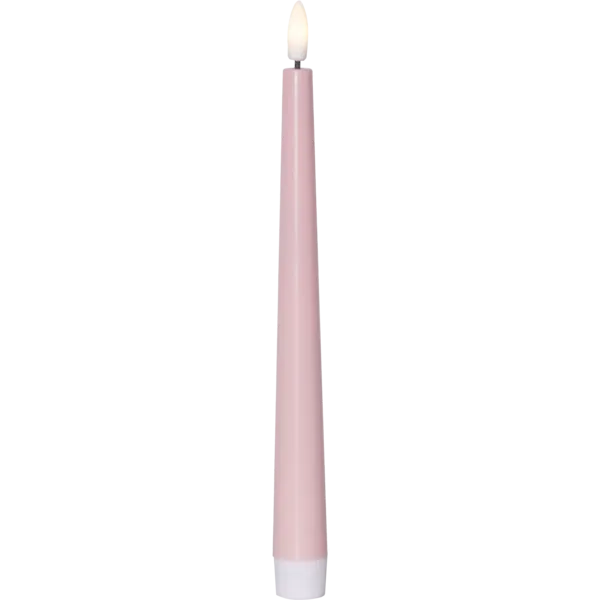 Zestaw 2x świeca LED obiadowa FLAMME CANDY Różowa 26cm na baterie — zdjęcie 8