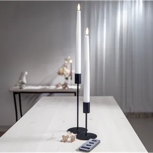 Zestaw 2x świeca LED obiadowa FLAMME SLIM Biała 28cm z pilotem