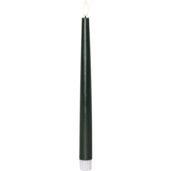 Zestaw 2x świeca LED obiadowa FLAMME SLIM Zielona 28cm z pilotem — zdjęcie 9