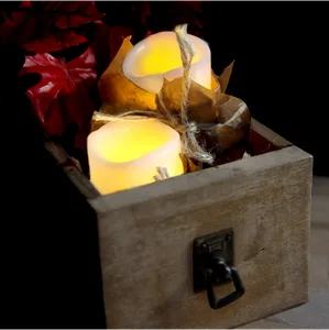 Zestaw 2x świeca LED woskowa MAY Biała 6cm na baterie
