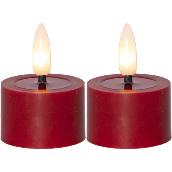 Zestaw 2x świeca LED woskowa Tealight FLAMME FLOW Czerwona na baterie — zdjęcie 2