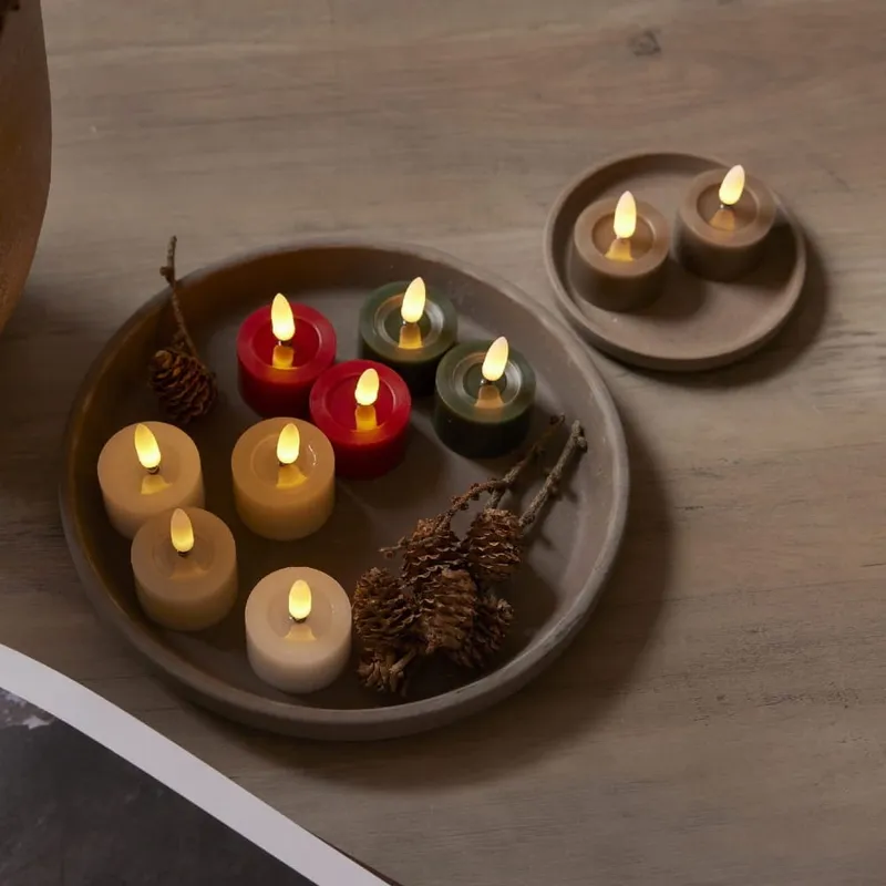 Zestaw 2x świeca LED woskowa Tealight FLAMME FLOW Czerwona na baterie — zdjęcie 3