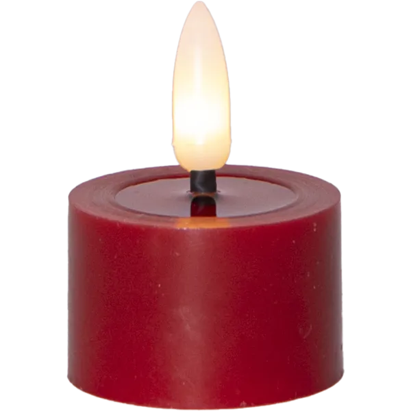 Zestaw 2x świeca LED woskowa Tealight FLAMME FLOW Czerwona na baterie — zdjęcie 6