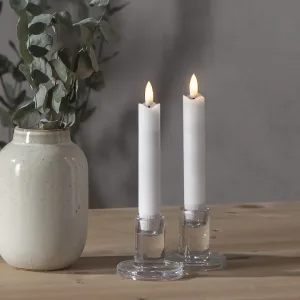 Zestaw 2x świeca LED woskowa obiadowa FLAMME ANTIQUE Biała 15cm