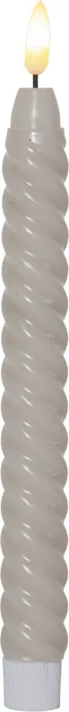 Zestaw 2x świeca LED woskowa obiadowa FLAMME SWIRL Beżowa 25cm — zdjęcie 6